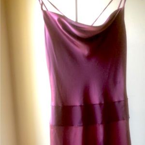 Satan plum colour elegant dress